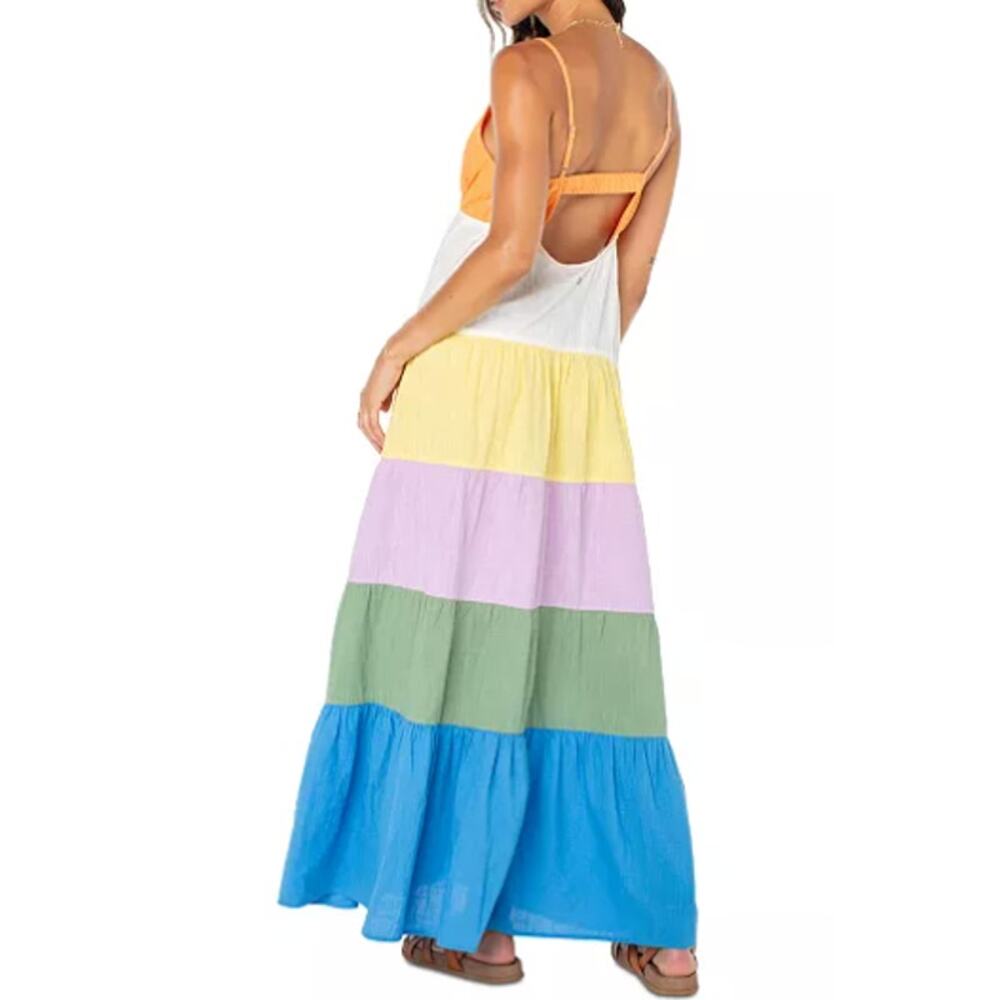 Roxy Juniors' Honolulu Glow Tiered Open-Back Maxi Dress XS - Picture 2 of 7